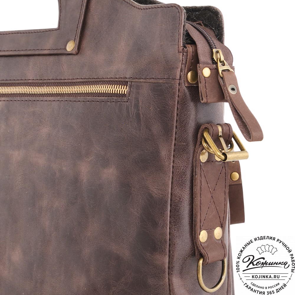  Универсальный кожаный портфель "Диего" (темно-коричневый антик) 